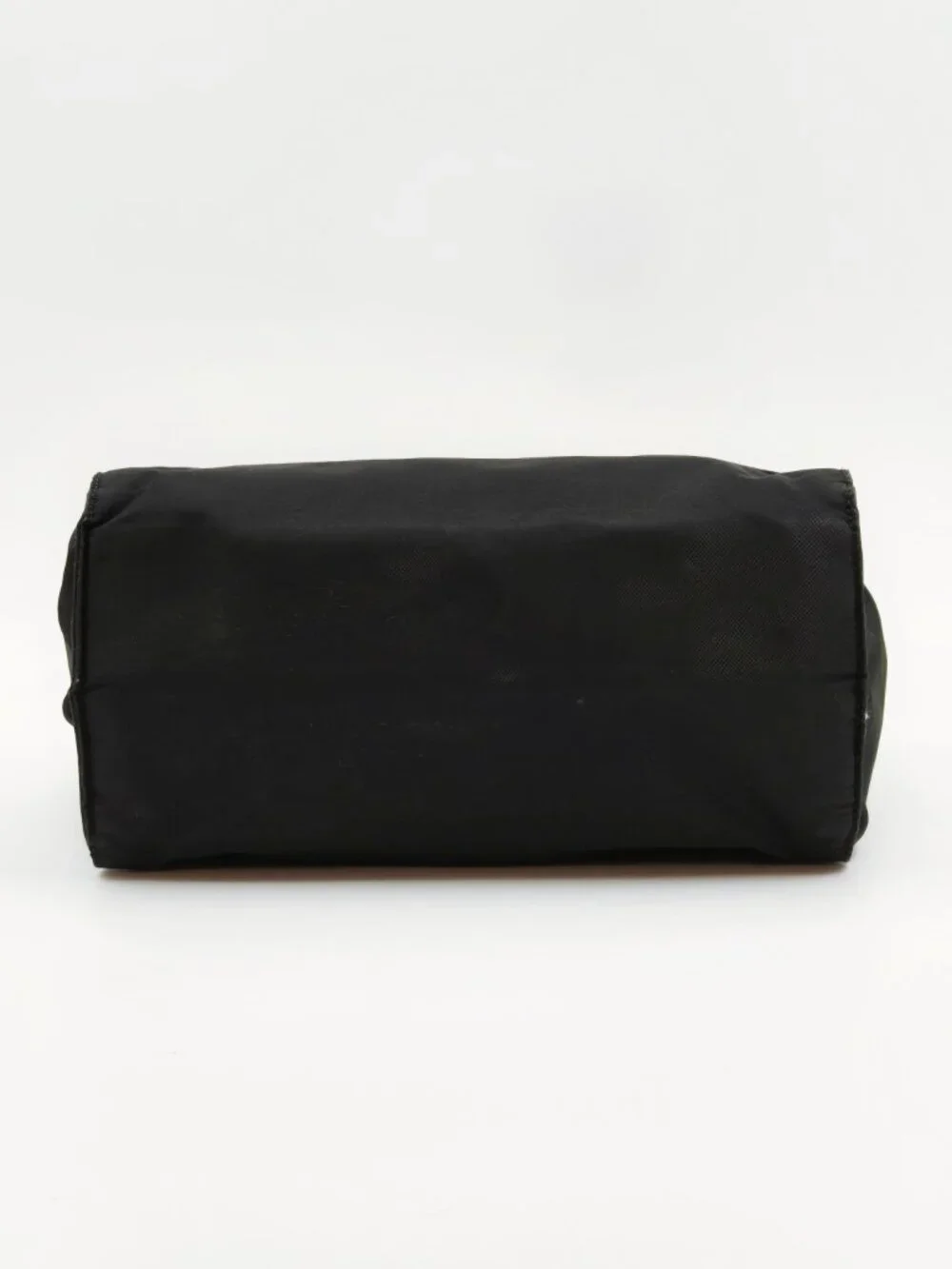 Prada Black Nylon Mini Tote Bag Silver Chain Handle Triangle Logo